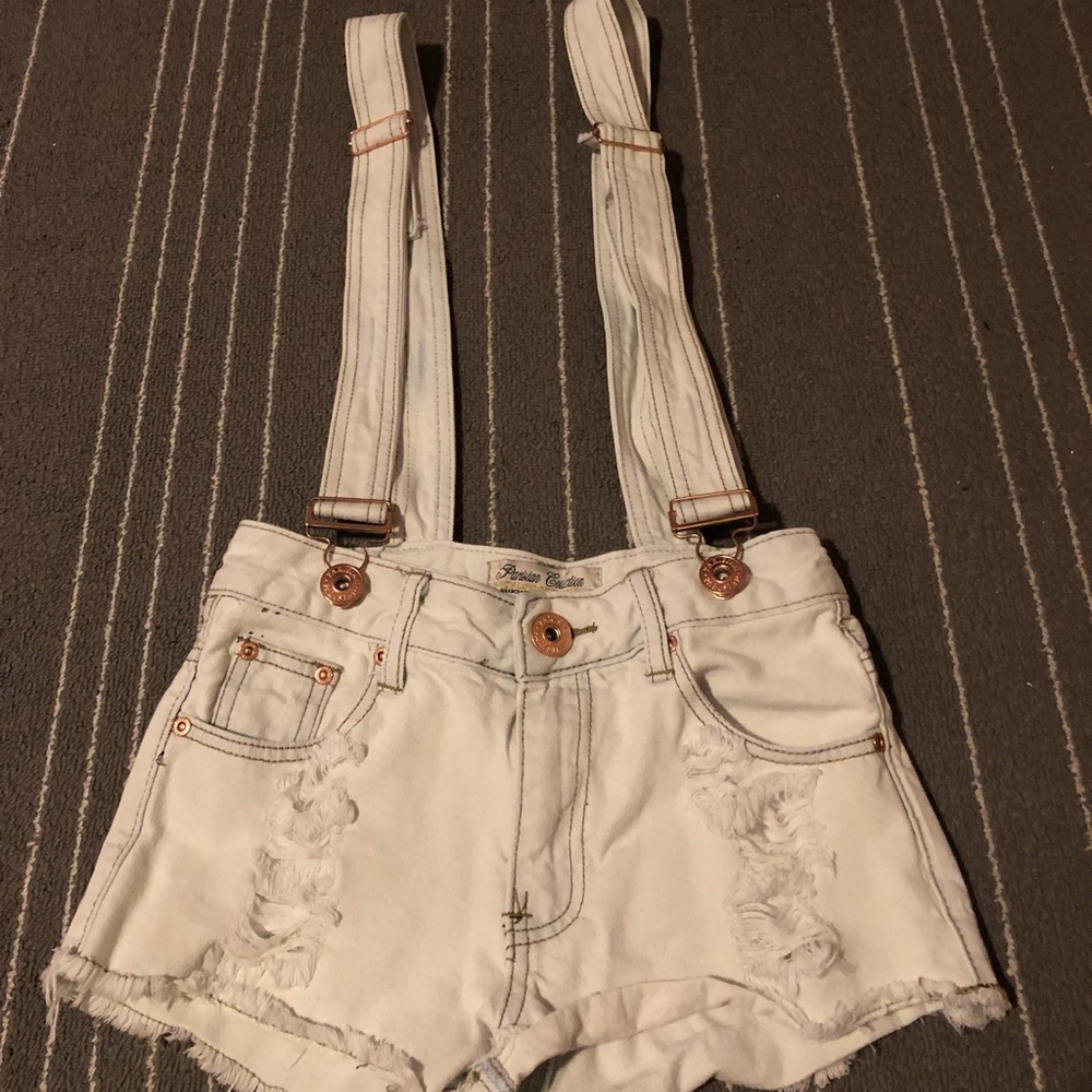 White shorts with straps